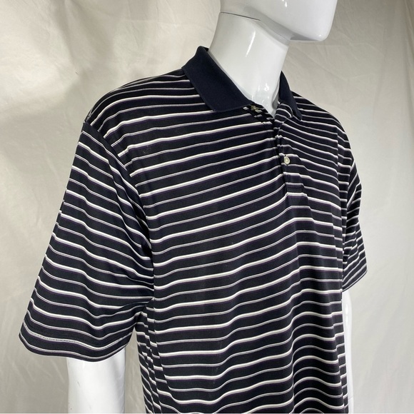 Alan Flusser Men’s Black White Golf Short Sleeve Polo - Picture 2 of 7